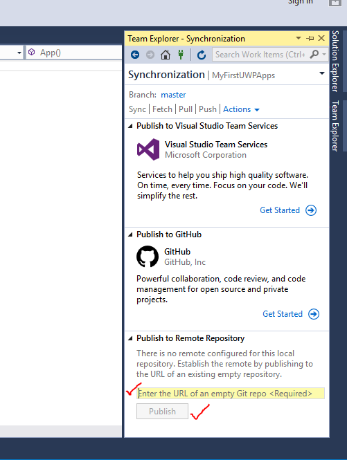 click on the publish